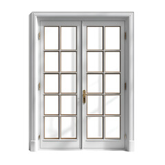 Elegant White French Doors with Gold Hardware