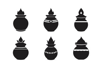 kalash sacred pot vector art silhouette