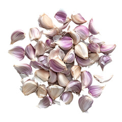 Peeled garlic cloves on black background