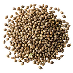 Hemp seeds scattered on black background healthy food superfood