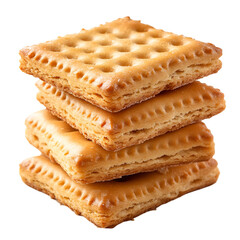 Stack of square crackers delicious snack golden brown baked goods