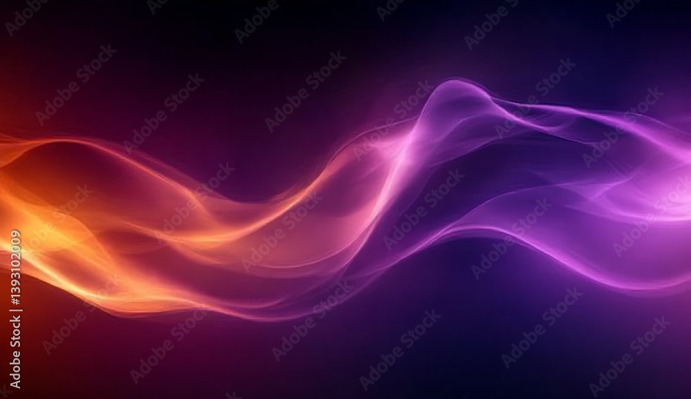 Poster ethereal smokelike light waves flowing in a mesmerizing dance of colors : generative ai