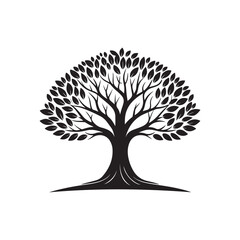 abstract tree vector silhouette logo illustration