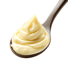 Creamy Mayonnaise on Wooden Spoon Delicious Spread