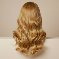 Naklejka premium Blonde Hairpiece Long Straight Wig Hair Extension