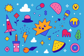 cartoon party elements