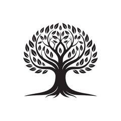 abstract tree vector silhouette logo illustration