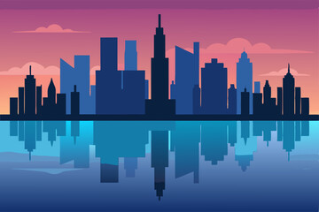 Obraz premium city skyline at night