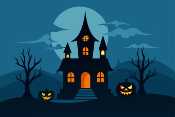 halloween background with pumpkin