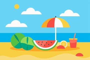 summer beach vector illustration