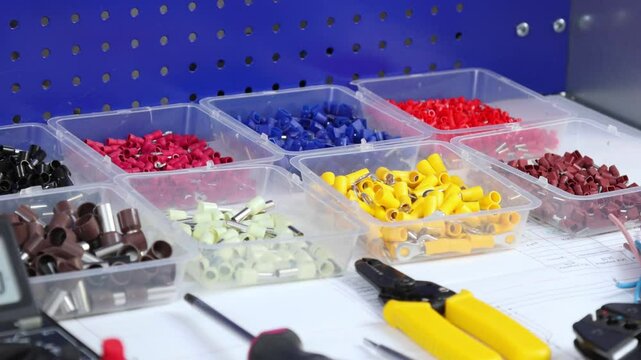 Digital Multimeter and Mounting Tools for Electrical Switchboard Assembly on Electronic Digram. 