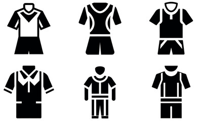 Sports Uniform Silhouettes Set &ndash; Athletic Jersey and Shorts Icons for Team Apparel Design