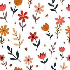 seamless pattern with autumn leaves