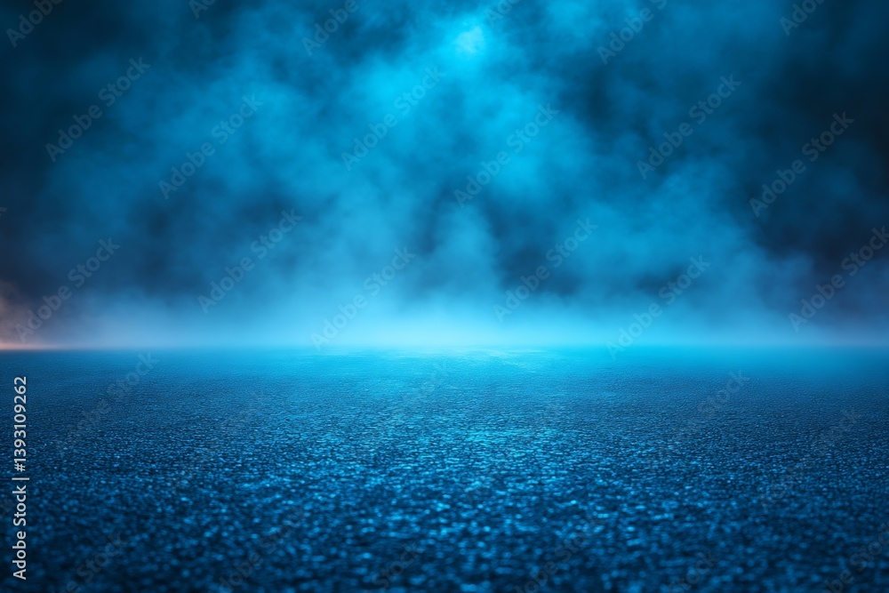 Poster abstract blue mist background ethereal foggy landscape stage lighting smoke effect gradient texture 