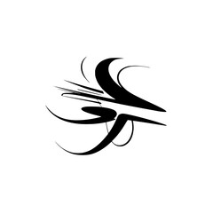 Abstract Black Lines on White: Modern Graphic Design Element