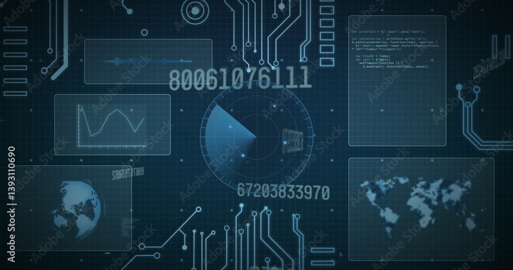 Poster image of scope scanning, numbers changing and data processing