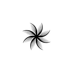 Abstract Starburst Logo: Black Lines on White, Minimalist Design
