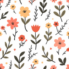 Seamless pattern with flowers