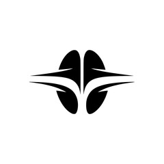 Abstract Symmetry Logo: Black Emblem on White, Minimalist Design