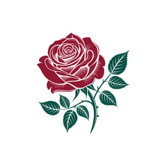  rose silhouette logo vector line art logo design