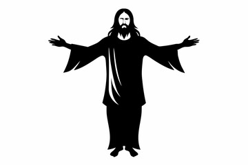 jesus christ sihouette black vector