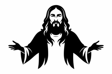 jesus christ sihouette black vector