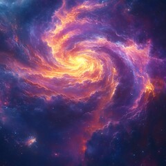 A vibrant and colorful swirl of cosmic celestial clouds