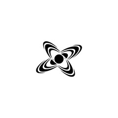 Abstract Geometric Logo, Black and White Floral Design on White