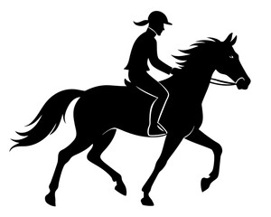 Horse Rider Silhouette Vector & Equestrian Sport SVG Icon Design