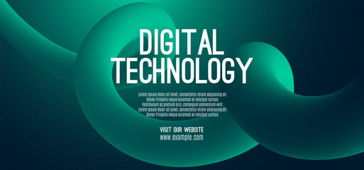 Digital technology internet network speed connection blue green background, cyber nano information, abstract communication, innovation future tech data, Ai big data lines dots, illustration vector 3d
