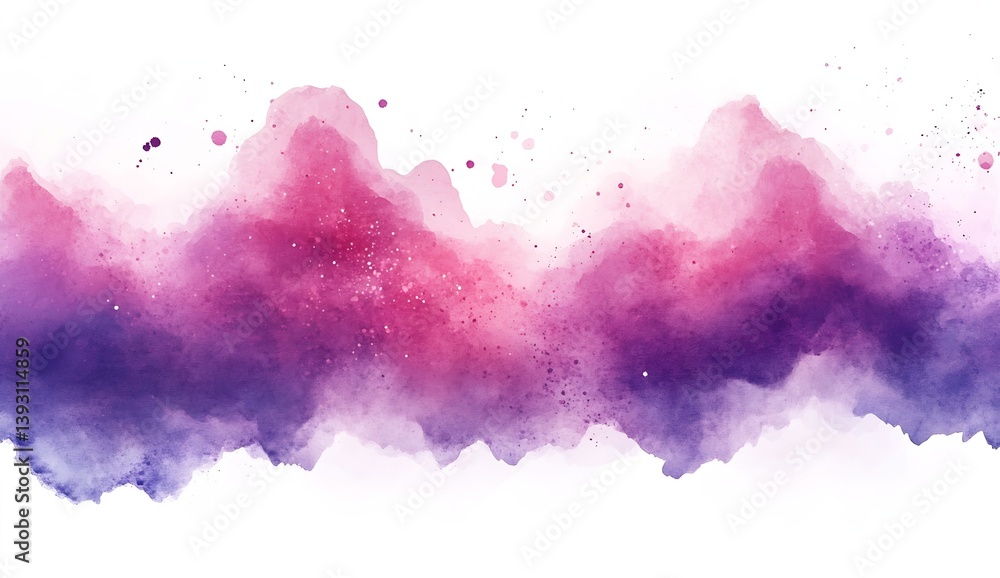 Poster artistic abstract watercolor splash in shades of purple and pink creating a dreamy atmosphere : gene