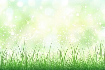 Obraz premium Lush Green Grass with Soft Blurry Background and Sunlight Effects