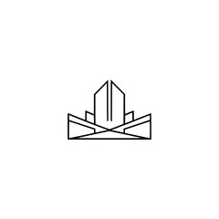Minimalist Abstract Geometric Cityscape Logo Design