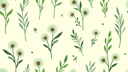 Obraz premium Seamless floral pattern, seamless pattern with leaves
