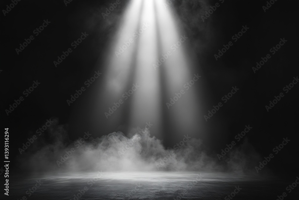 Leinwandbilder dramatic spotlight on stage with smoke dark background theater performance abstract light and shadow
