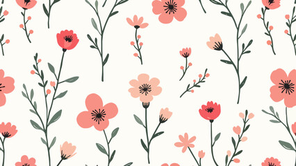 Seamless background with poppies