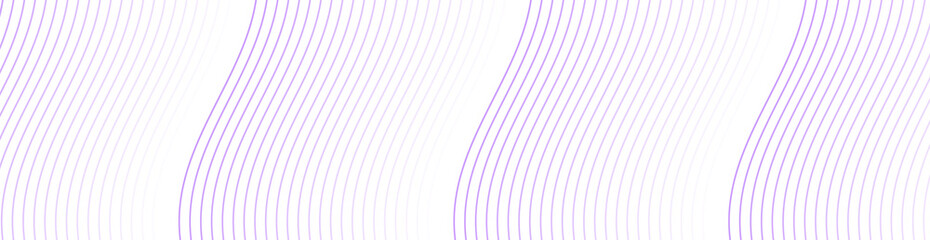 Abstract background with lines and waves. Web banner size. Element for design isolated on white. Vector background for brochure, booklet, flyer, poster. Purple and white gradient