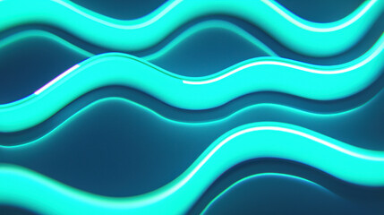 Wavy pattern featuring glowing blue and teal lines against a dark background, creating a dynamic and abstract visual effect.