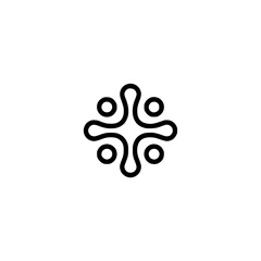 Minimalist Cross-Shaped Logo Design on White, Geometric Icon