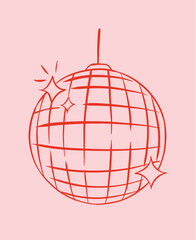 Disco ball celebration party illustration.
