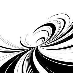 Black and White Swirl Abstract Design, Modern Minimalist Art