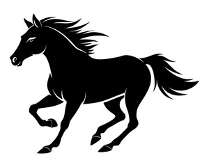 Running Horse Silhouette Vector & Wild Galloping Animal SVG Icon