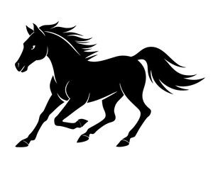 Running Horse Silhouette Vector & Wild Galloping Animal SVG Icon