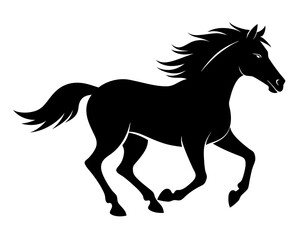 Running Horse Silhouette Vector & Wild Galloping Animal SVG Icon