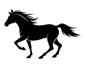 Running Horse Silhouette Vector & Wild Galloping Animal SVG Icon
