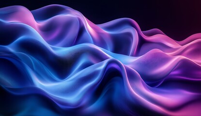 Fototapeta premium Stunning digital abstract wave landscape featuring vivid blue and purple color gradients flowing seamlessly : Generative AI