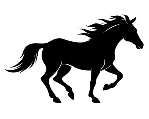 Running Horse Silhouette Vector & Wild Galloping Animal SVG Icon