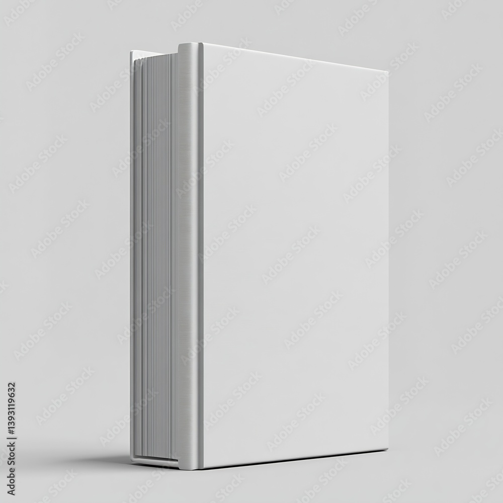 Poster elegant white book mockup standing vertically on light background perfect for book cover design pres