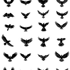 Fototapeta premium Collection of Eagles pattern vector designs, Eagles reapeating pattern