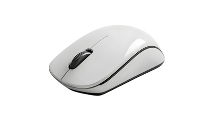 A computer mouse in sleek design placed on a white background